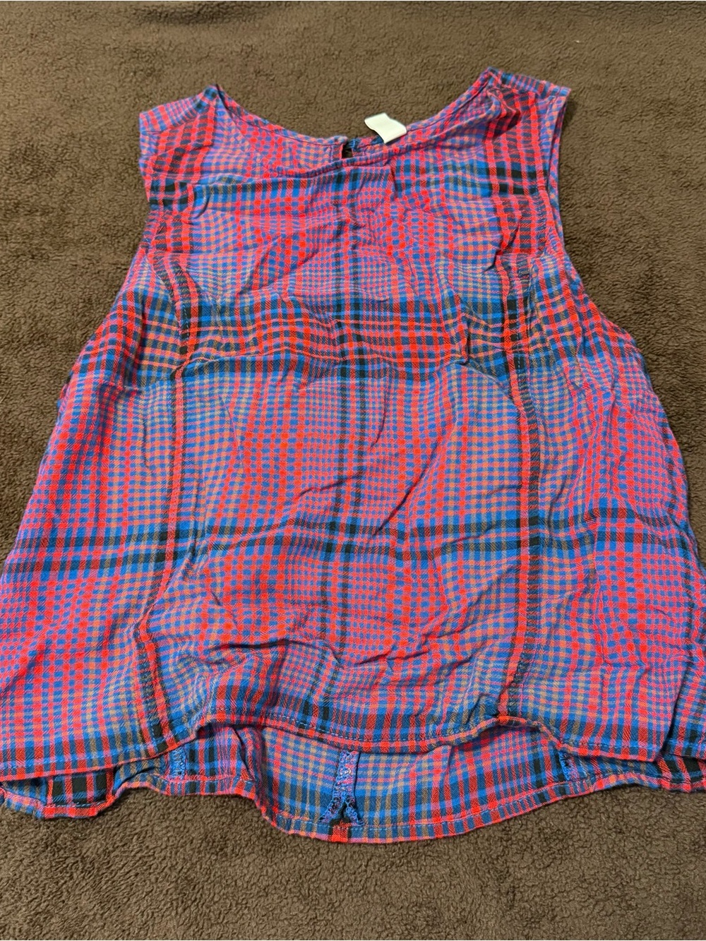 Nordstrom BP red and blue plaid tank top